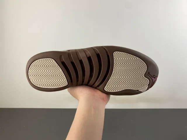 Air Jordan 12 Off-White and Brown Leather Basketball Shoes 10