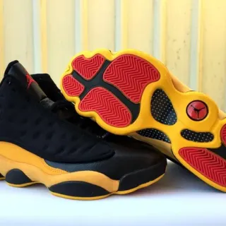 Air Jordan 13 Tênis de basquete preto amarelo vermelho