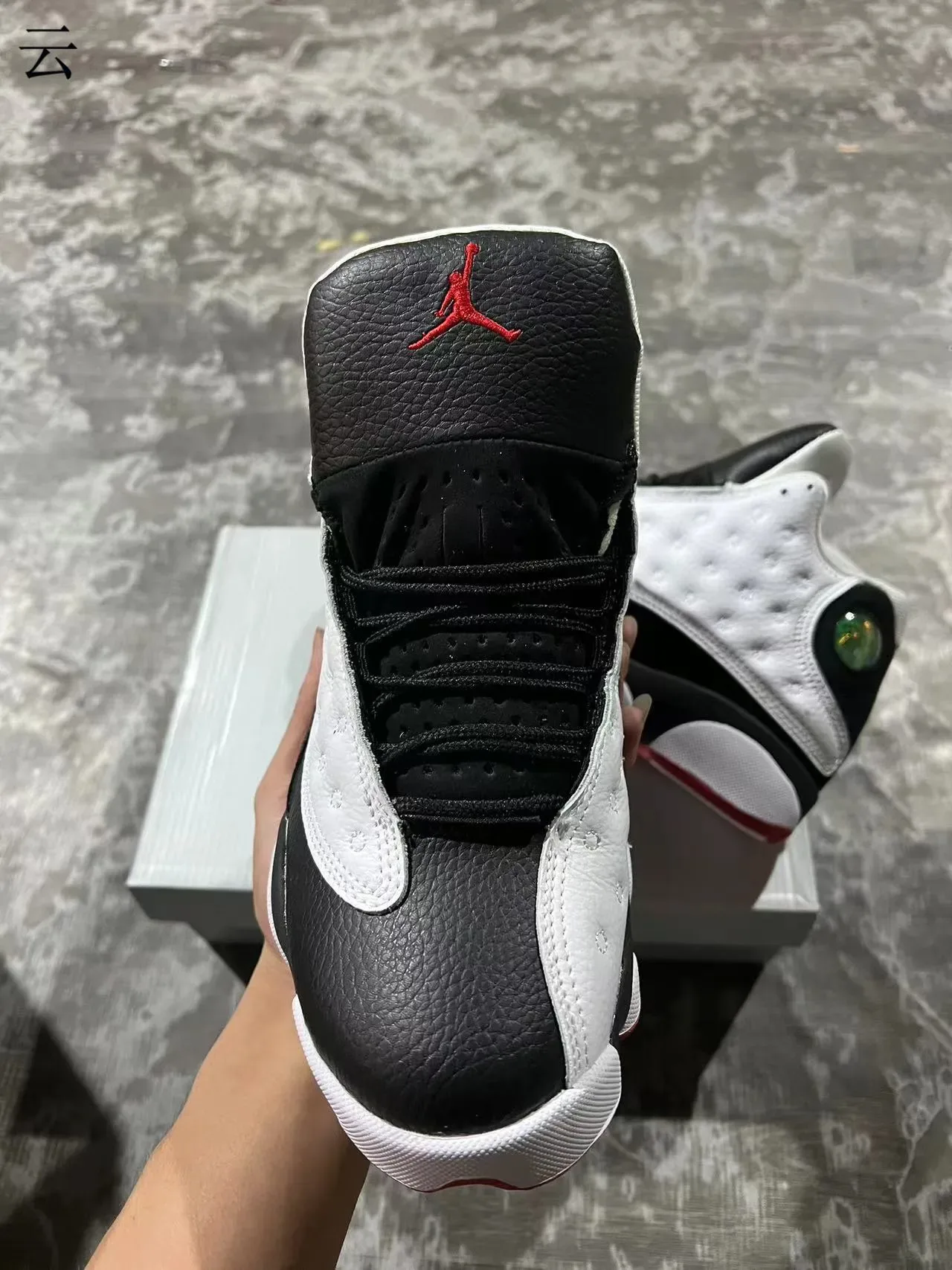 Air Jordan 13 Chaussures de Basketball Blanc Noir Vert Joyau 3