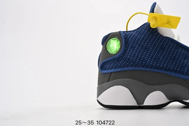 Air Jordan 13 White Neon Lime Green Kids Basketball Shoes 4