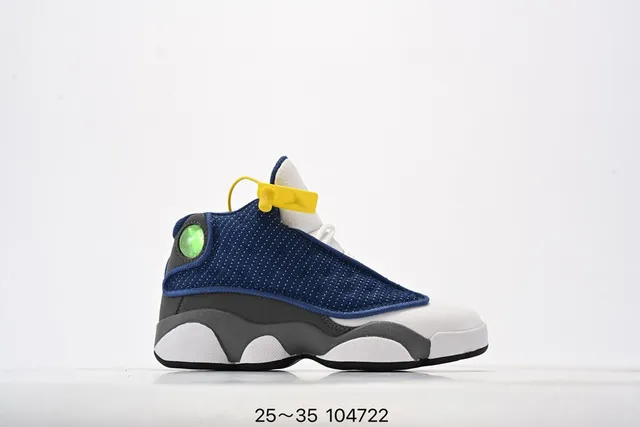Air Jordan 13 White Neon Lime Green Kids Basketball Shoes 5