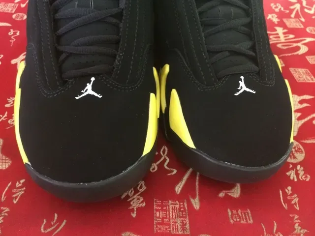 Air Jordan 14 Black Yellow Basketball Shoes 2