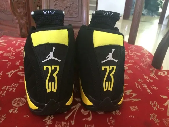 Air Jordan 14 Black Yellow Basketball Shoes 7