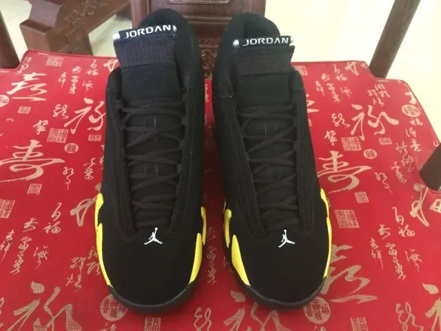 Air Jordan 14 Black Yellow Basketball Shoes 8