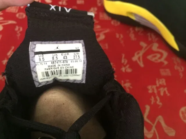 Air Jordan 14 Black Yellow Basketball Shoes 10