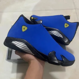 Tênis de basquete Air Jordan 14 azul royal de fibra de carbono