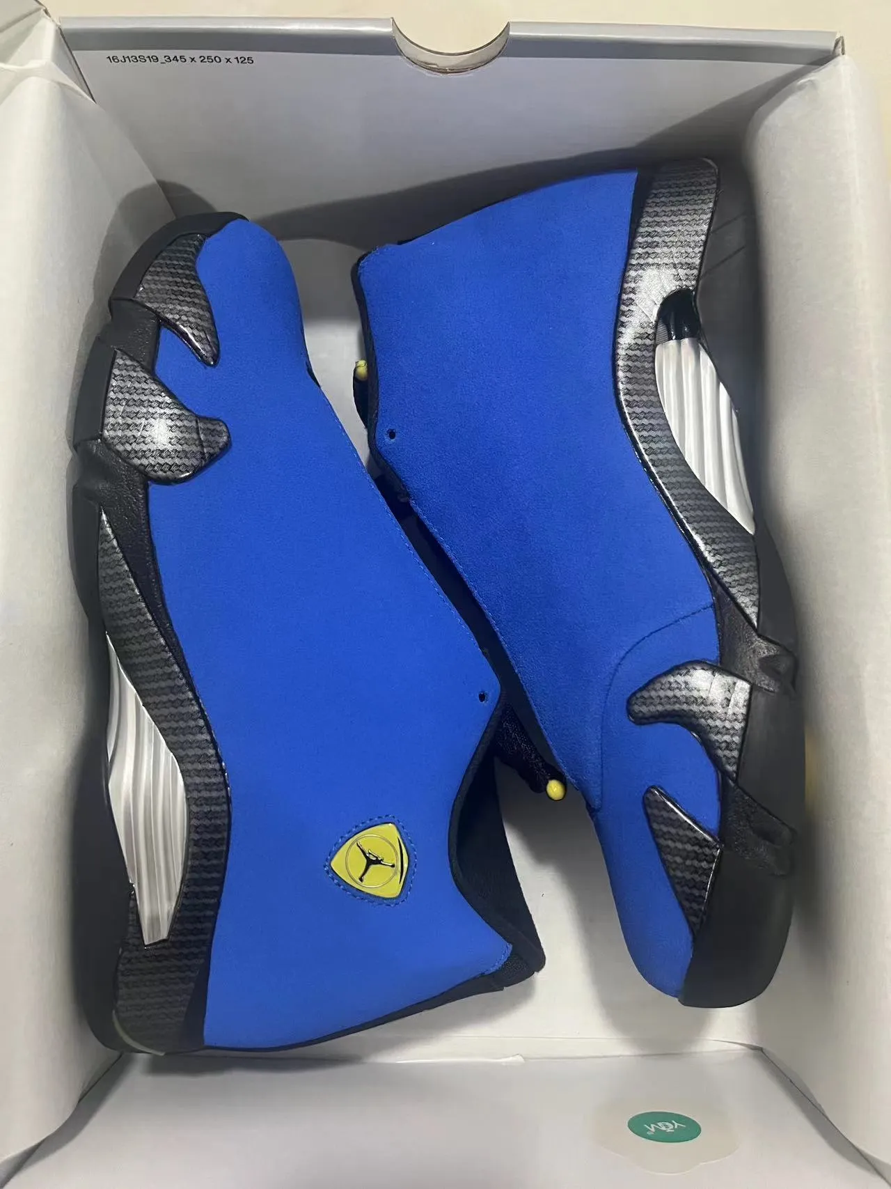 Tênis de basquete Air Jordan 14 azul royal de fibra de carbono 9
