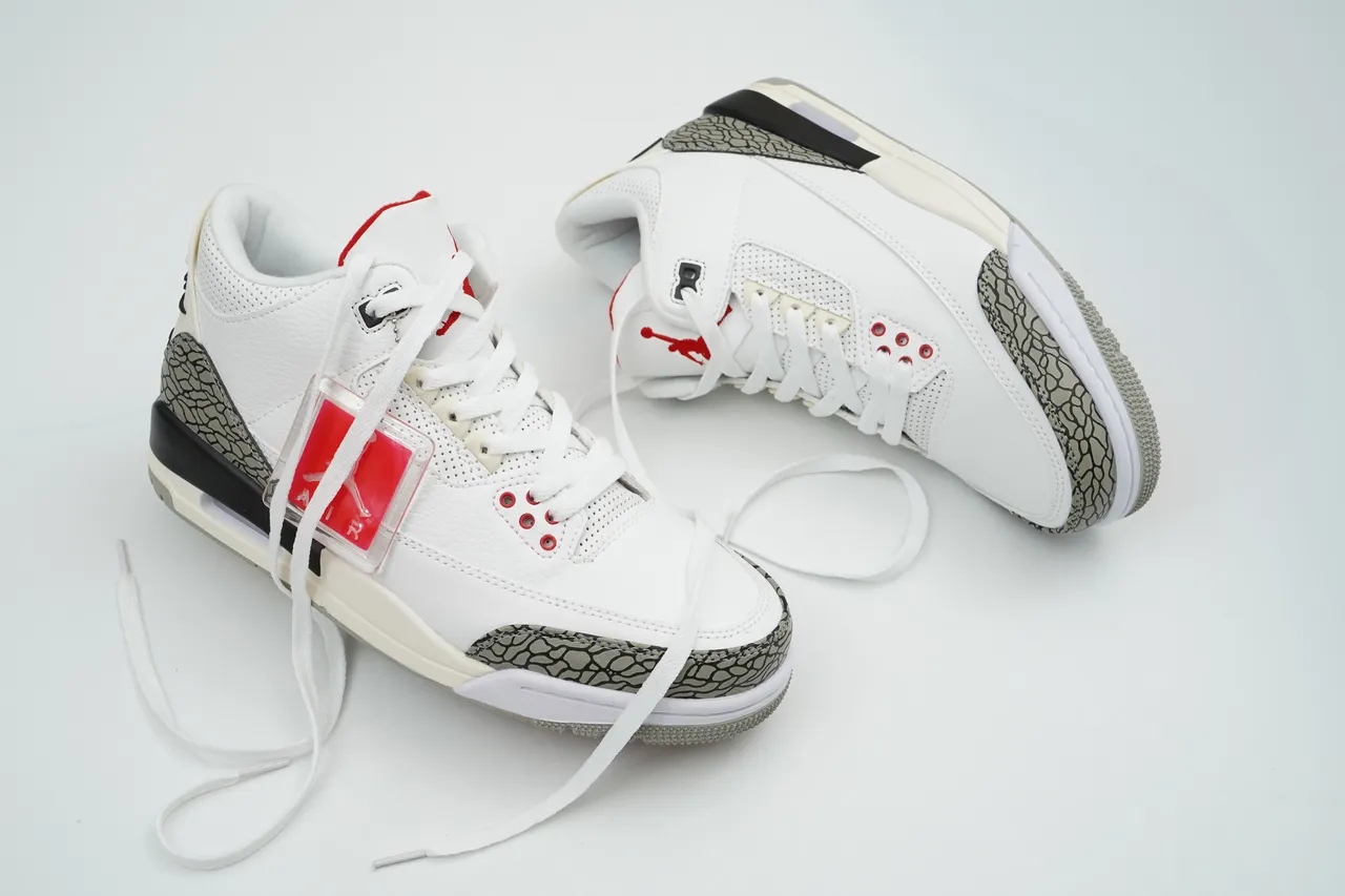 Zapatillas de baloncesto Air Jordan 3 White Cement Elephant Print 2