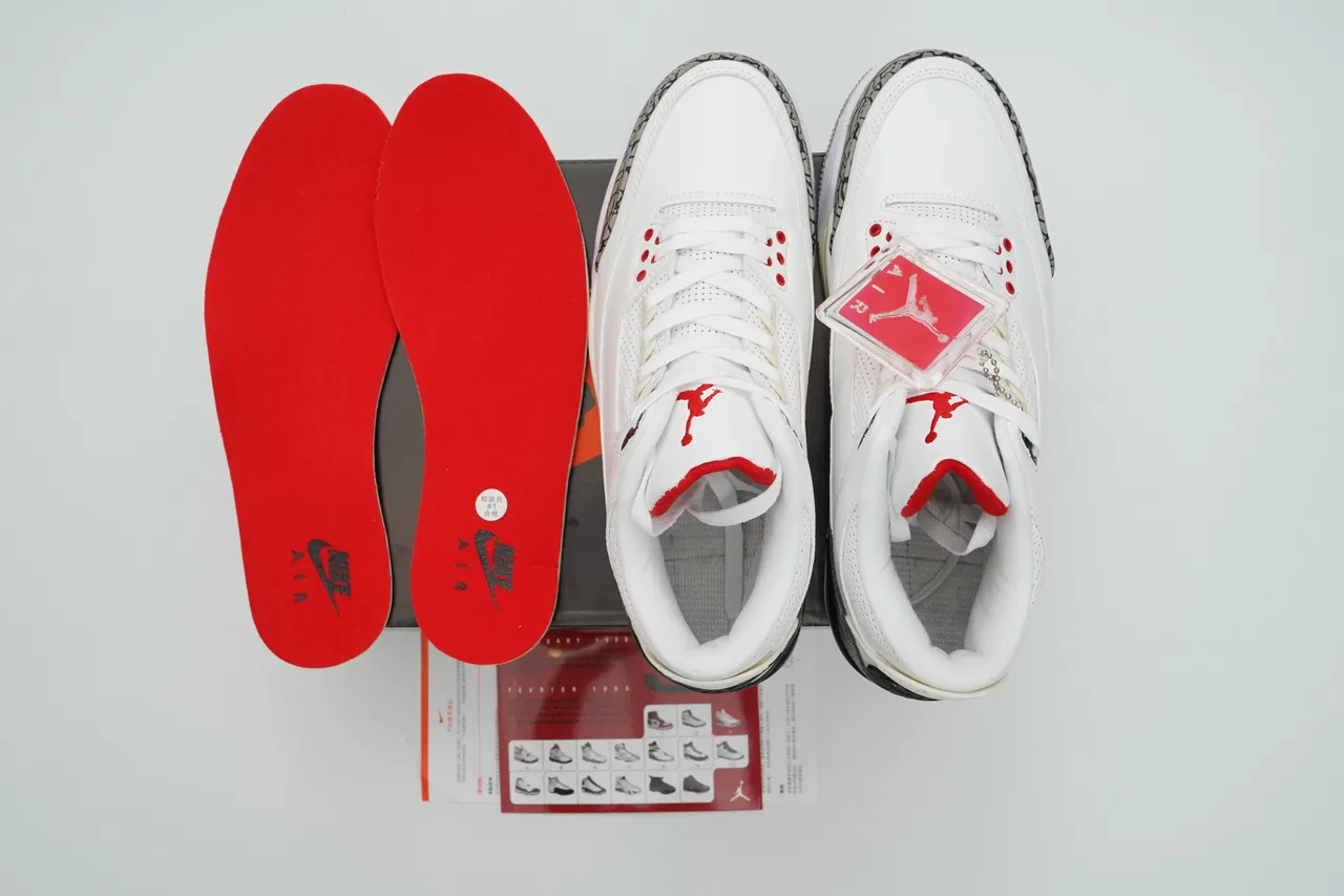 Zapatillas de baloncesto Air Jordan 3 White Cement Elephant Print 3