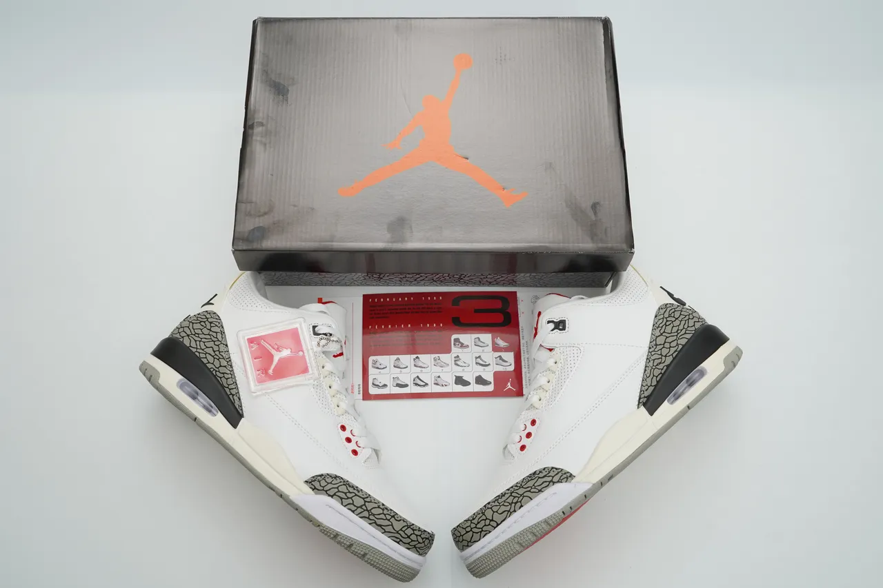 Zapatillas de baloncesto Air Jordan 3 White Cement Elephant Print 4