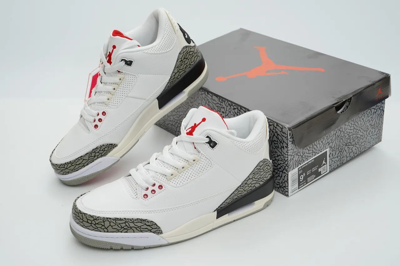 Zapatillas de baloncesto Air Jordan 3 White Cement Elephant Print 5