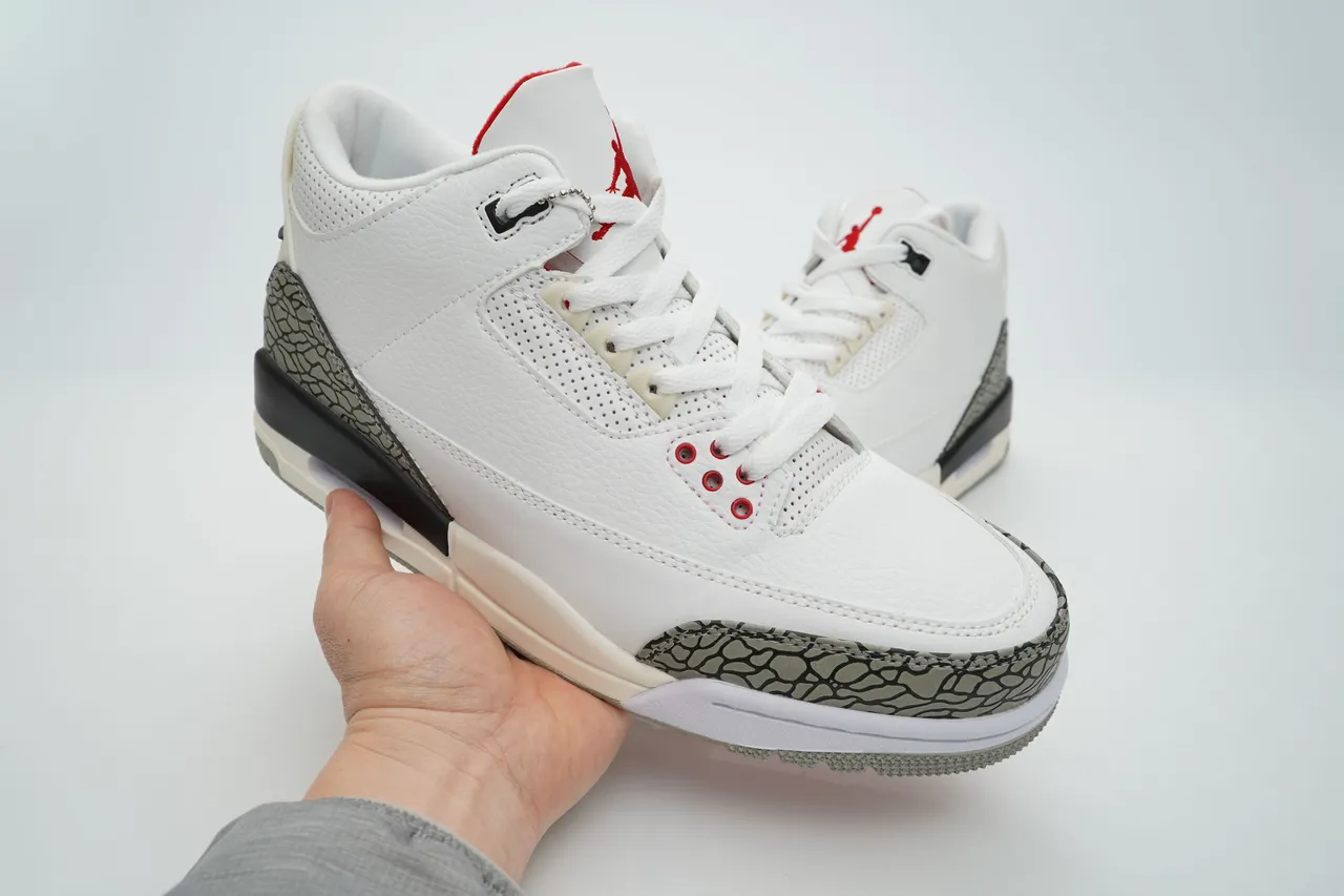 Zapatillas de baloncesto Air Jordan 3 White Cement Elephant Print 7