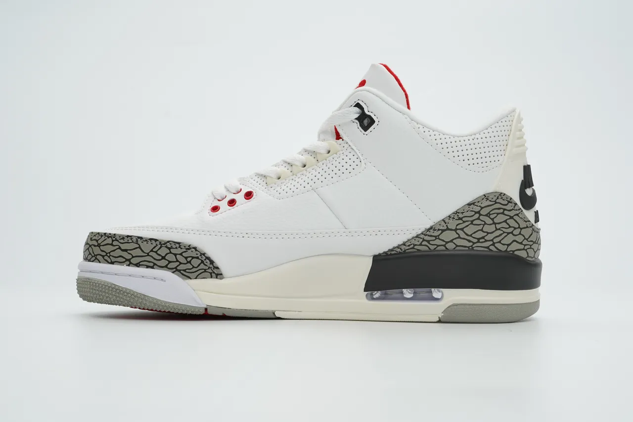 Zapatillas de baloncesto Air Jordan 3 White Cement Elephant Print 10