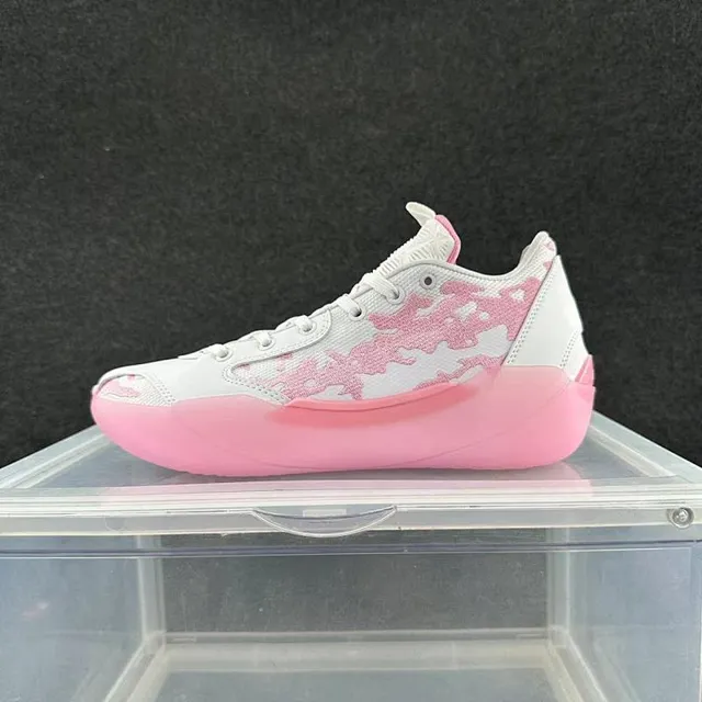 Air Jordan 39 সাদা গোলাপী লো-টপ সিলুয়েট ক্যামোফ্লেজ ওভারলে বাস্কেটবল জুতো 2