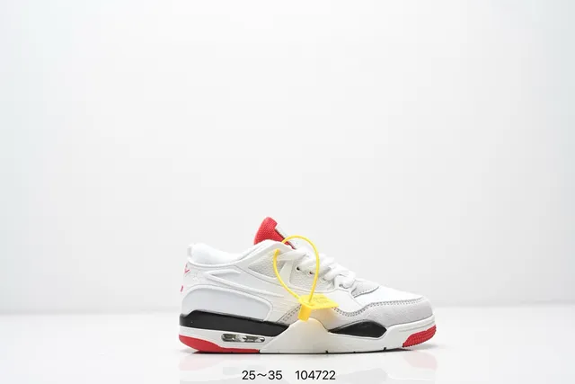 Tênis de basquete Air Jordan 4 preto bege amarelo vermelho 3