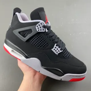 Air Jordan 4 Tênis de Basquete Preto Cimento Vermelho