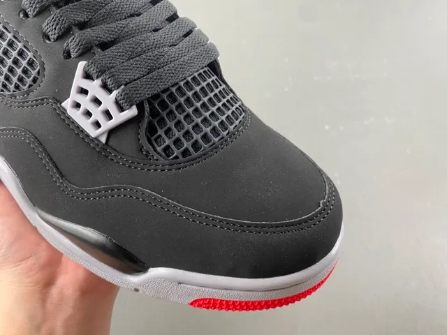 Air Jordan 4 Tênis de Basquete Preto Cimento Vermelho 2