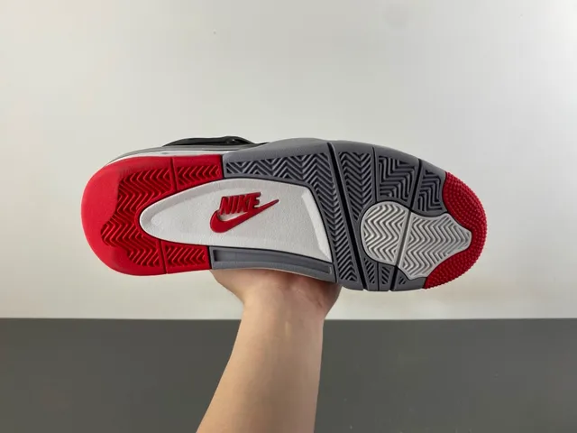 Air Jordan 4 Tênis de Basquete Preto Cimento Vermelho 9