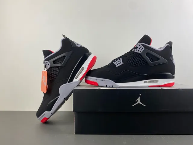 Air Jordan 4 Tênis de Basquete Preto Cimento Vermelho 14