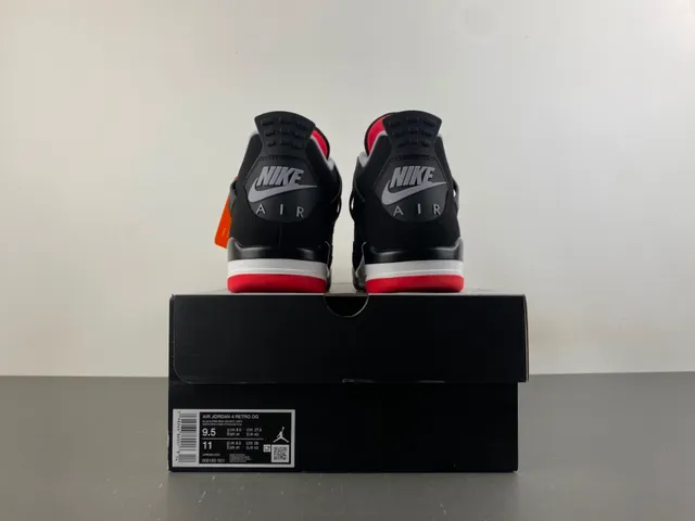 Air Jordan 4 Tênis de Basquete Preto Cimento Vermelho 17