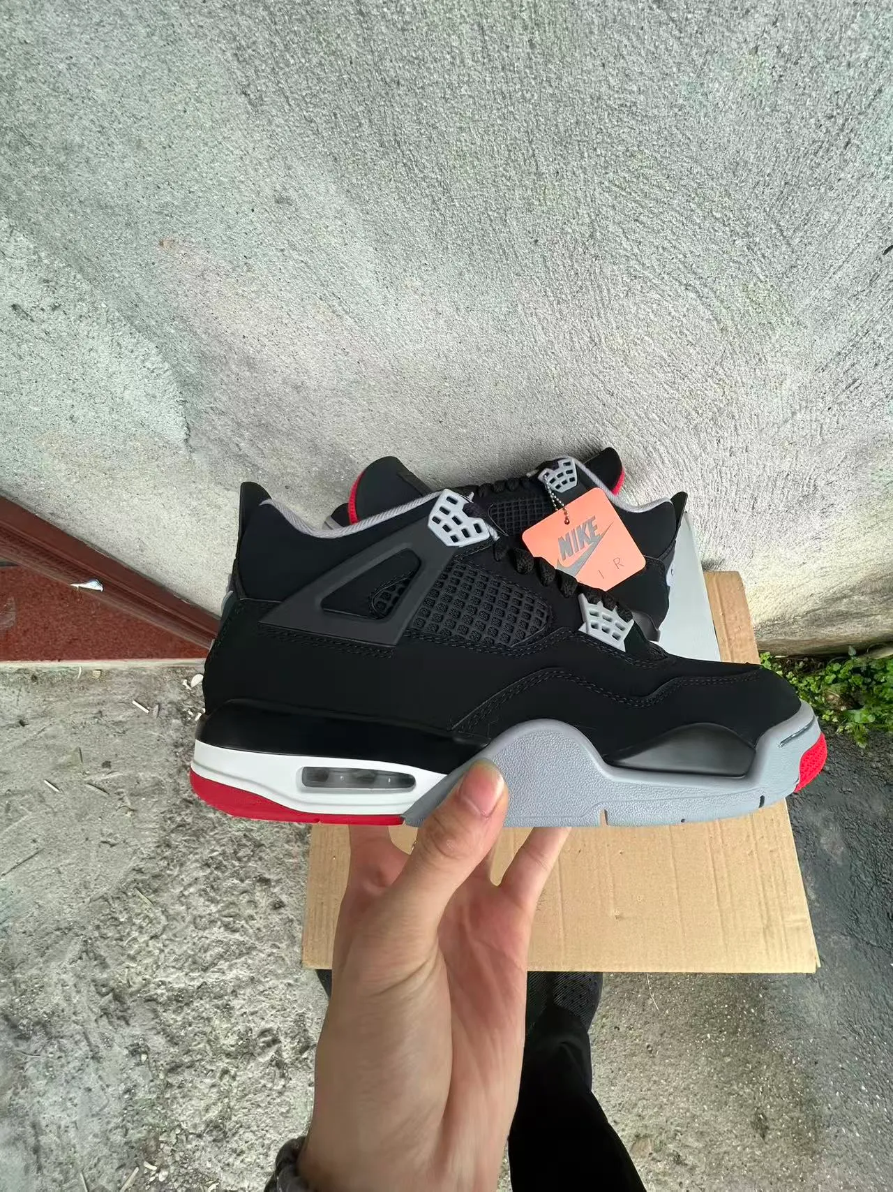 Chaussures de basketball Air Jordan 4 noir ciment rouge 7