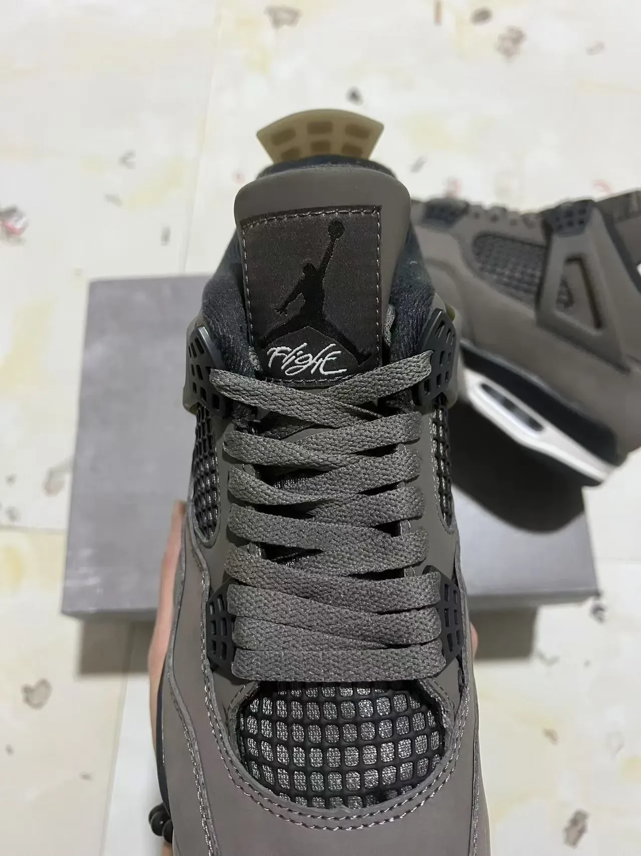 Air Jordan 4 Cinza Preto Branco Tênis de Basquete 4