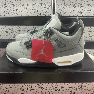 Tênis de basquete Air Jordan 4 cinza branco preto