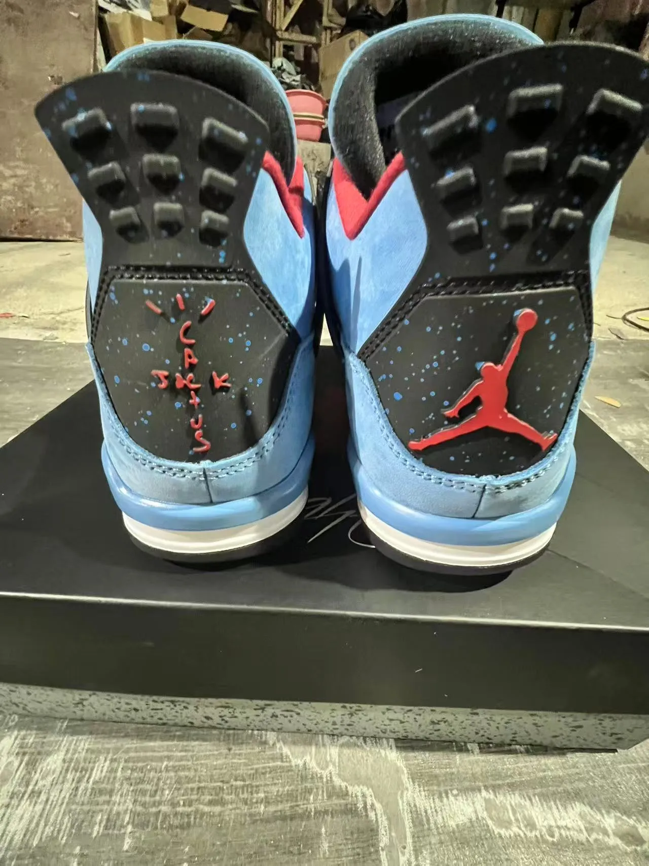 Air Jordan 4 Bleu Clair Daim Noir Blanc Rouge Chaussures de Basketball 14