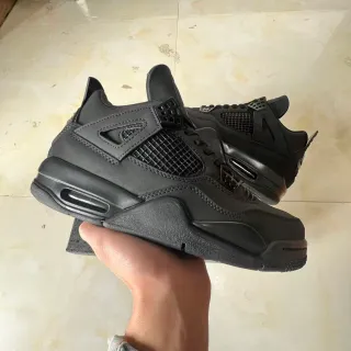Air Jordan 4 tênis de basquete preto monocromático