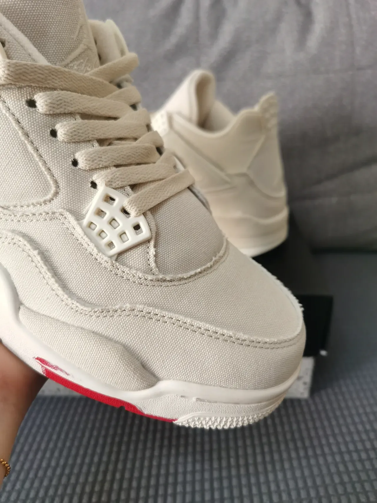 Air Jordan 4 Off-White Toile Lifestyle Sneakers 6