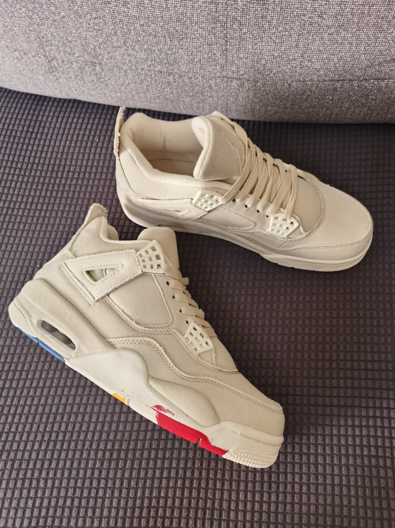 Air Jordan 4 Off-White Toile Lifestyle Sneakers 7
