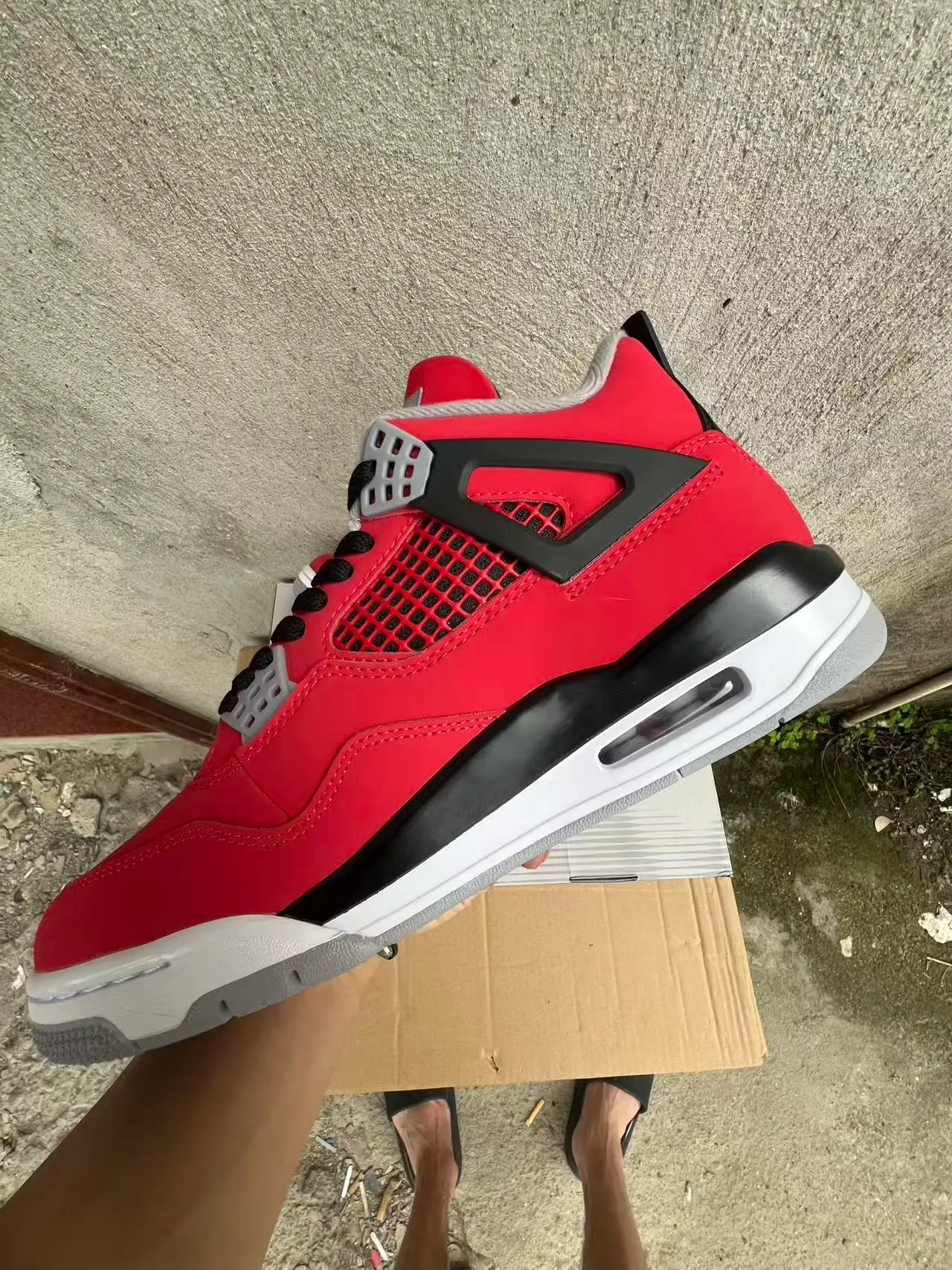 Air Jordan 4 Rouge Noir Blanc Chaussures de basket 5