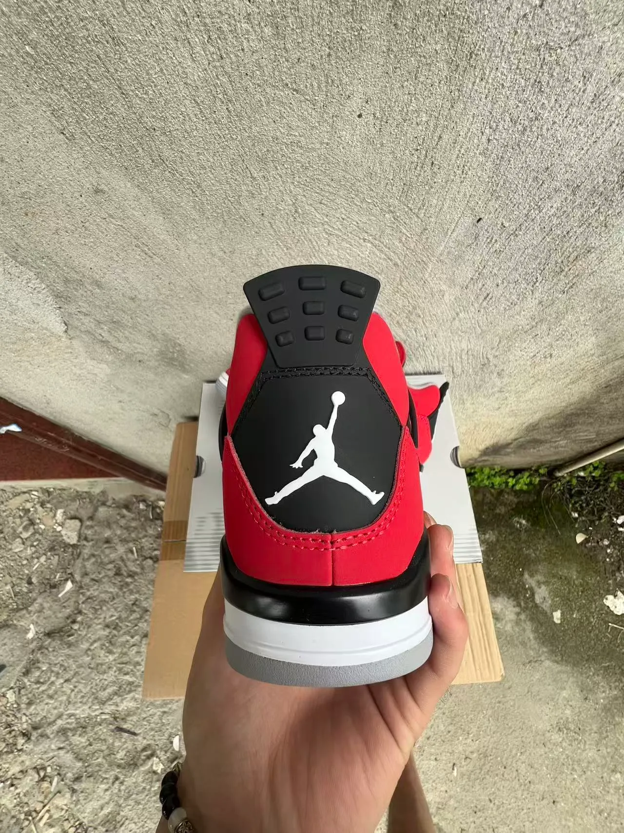 Air Jordan 4 Rouge Noir Blanc Chaussures de basket 8