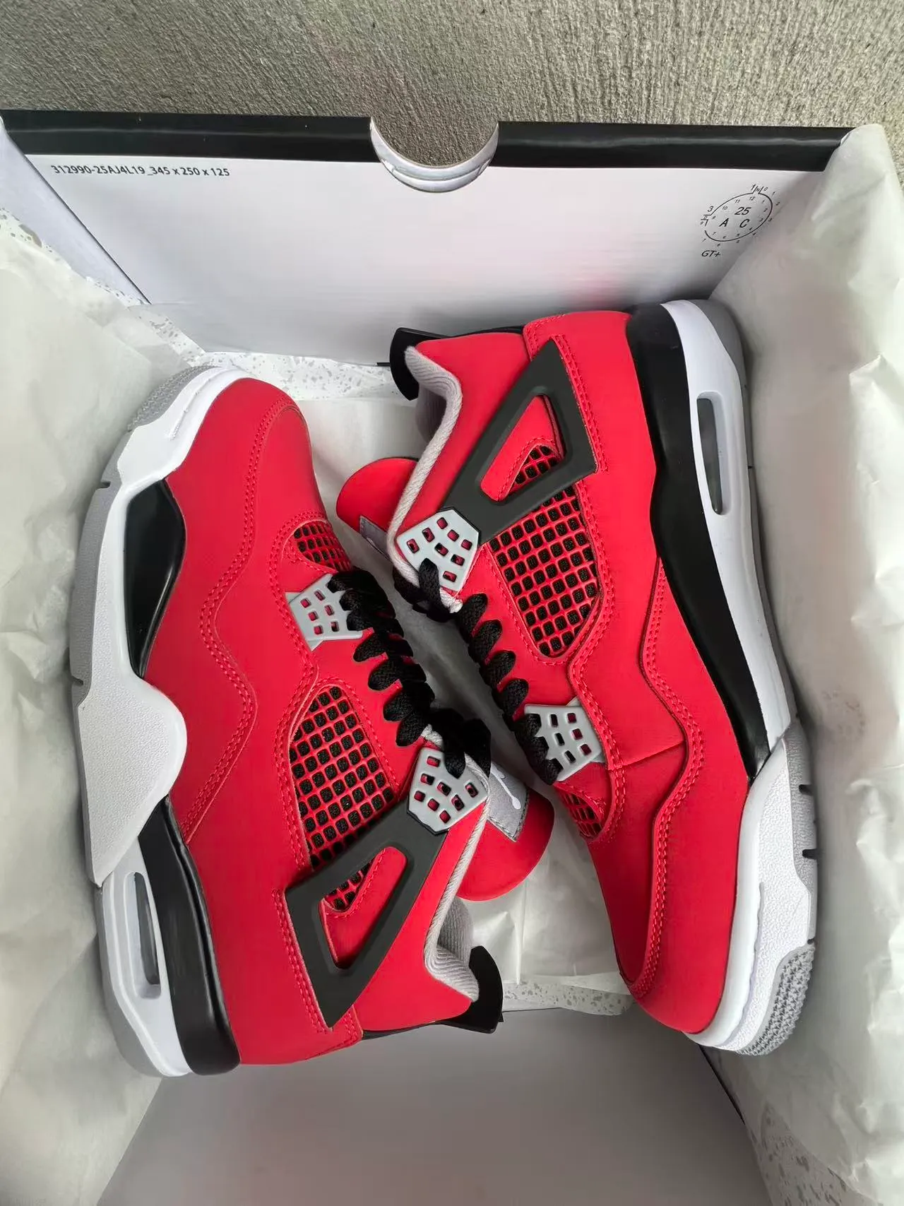 Air Jordan 4 Rouge Noir Blanc Chaussures de basket 9