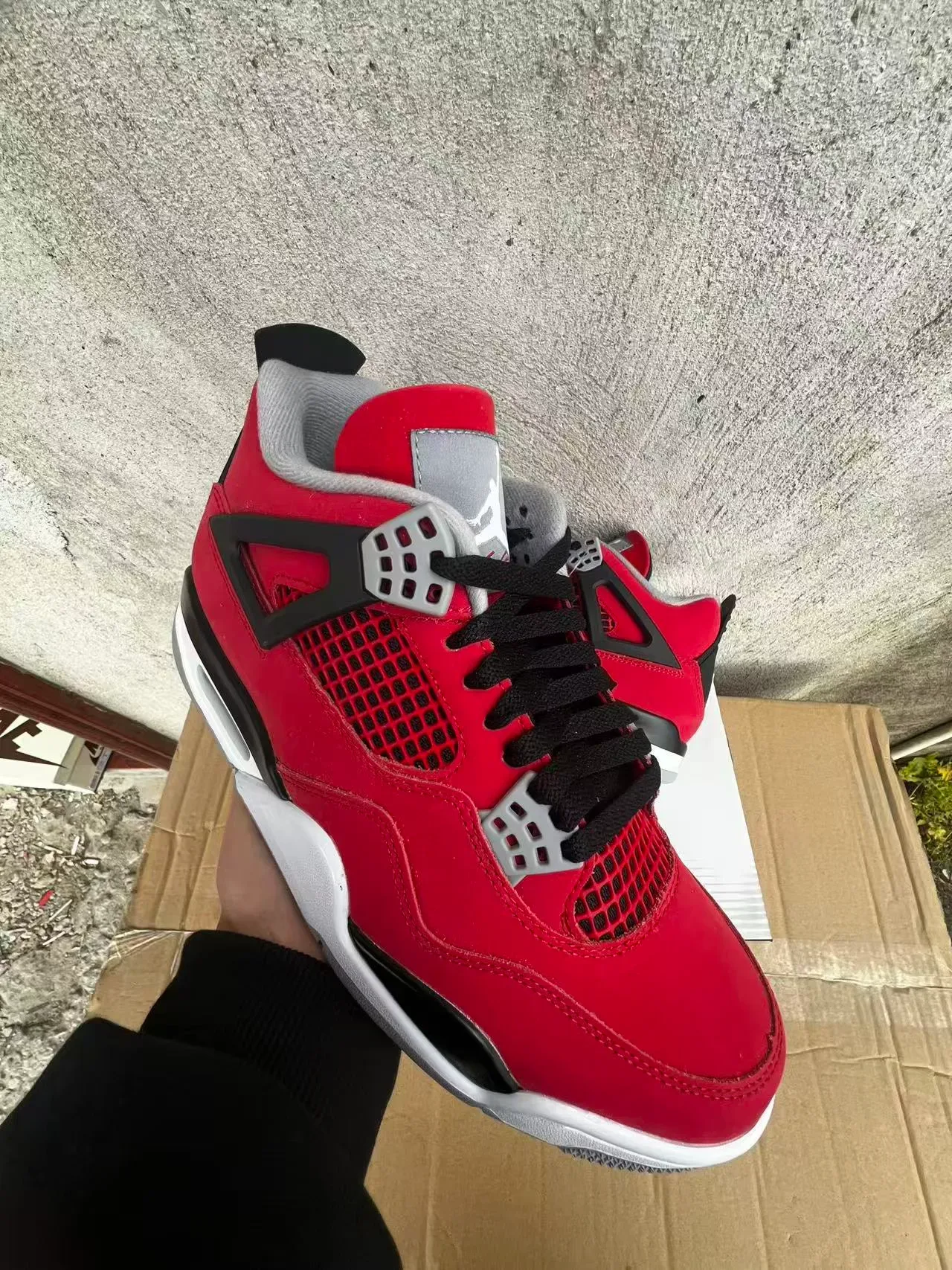 Air Jordan 4 Zapatos de Baloncesto Rojo Negro Blanco 2