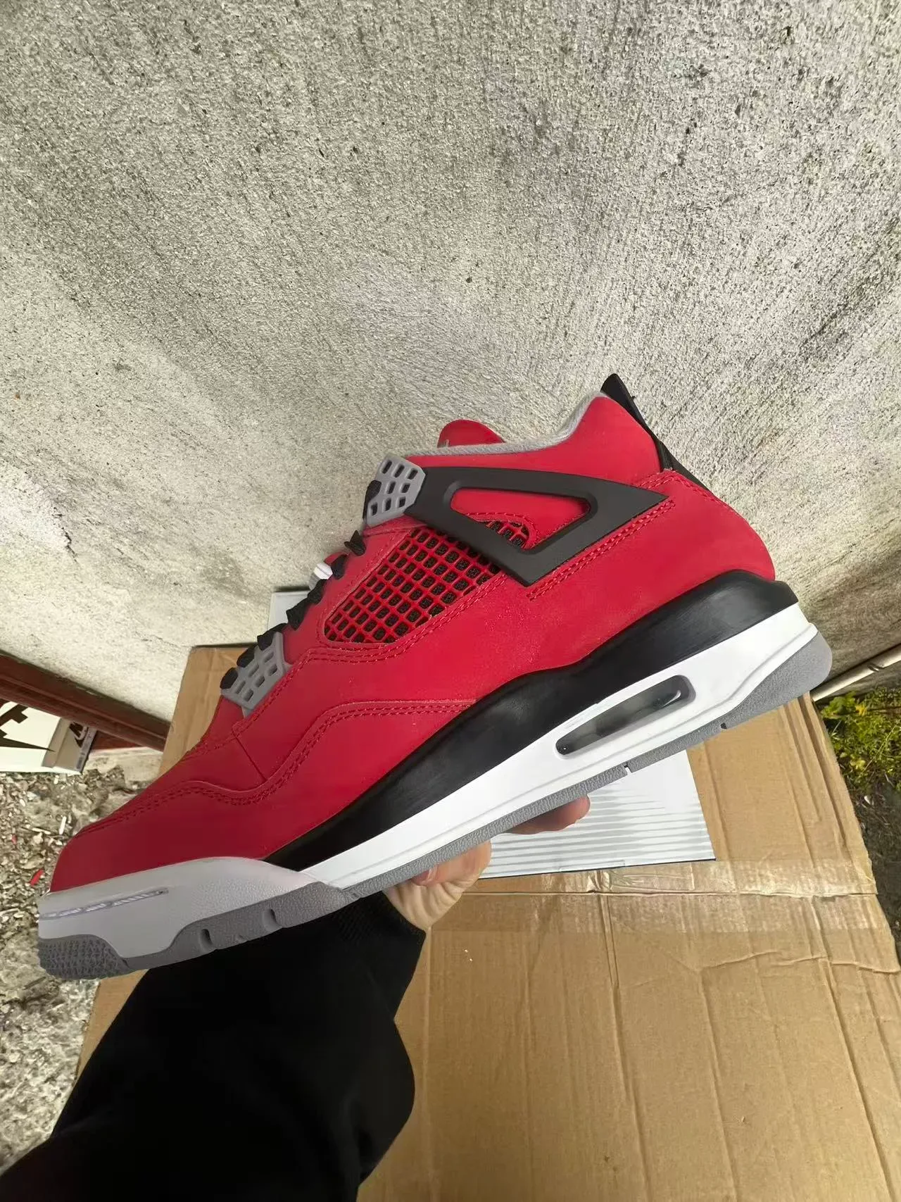 Air Jordan 4 Zapatos de Baloncesto Rojo Negro Blanco 5