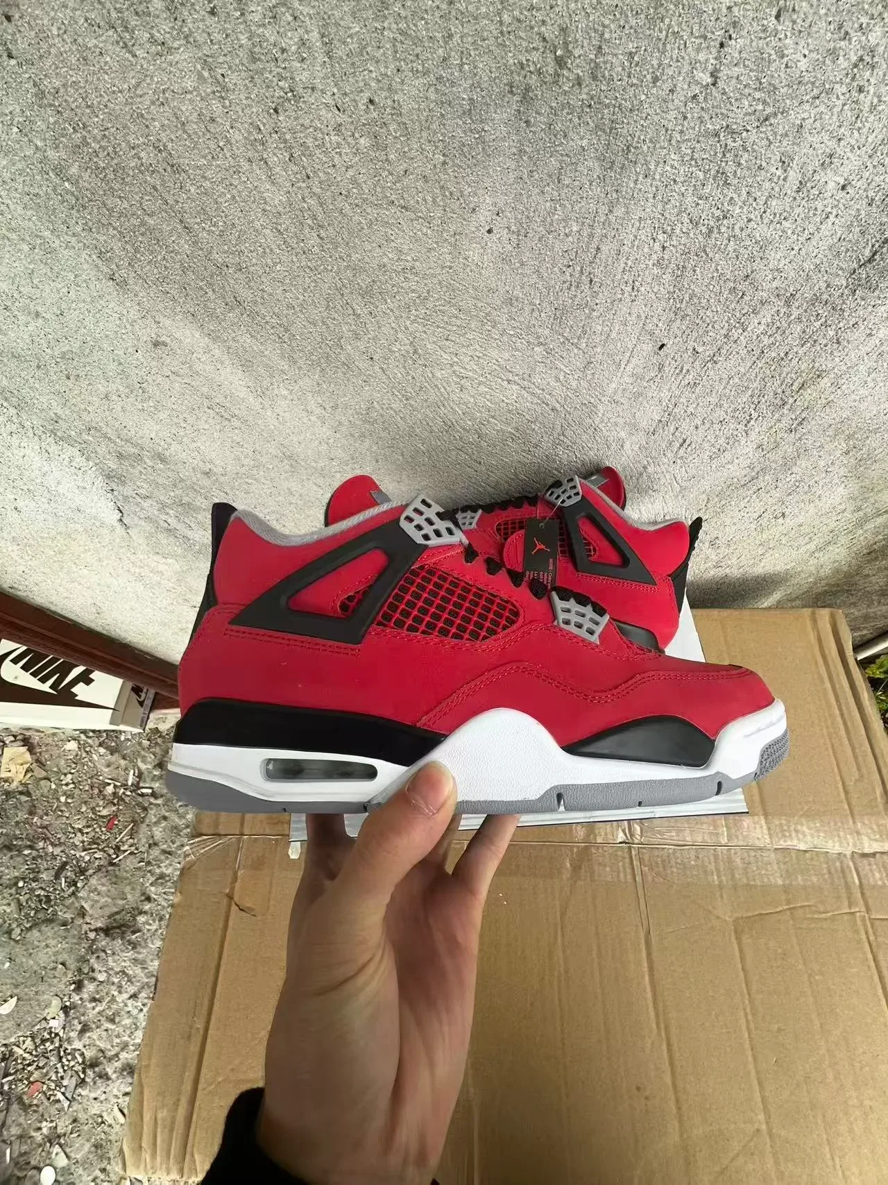 Air Jordan 4 Zapatos de Baloncesto Rojo Negro Blanco 7