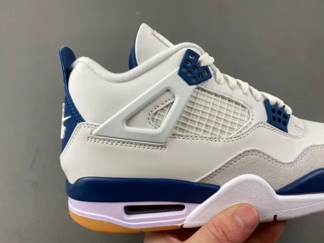 Air Jordan 4 White Navy Gum Tênis de Basquete 3