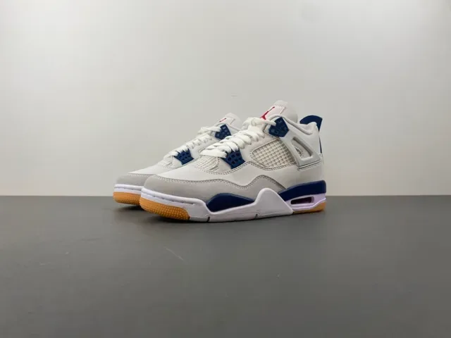 Air Jordan 4 White Navy Gum Tênis de Basquete 10