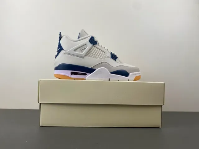 Air Jordan 4 White Navy Gum Tênis de Basquete 15