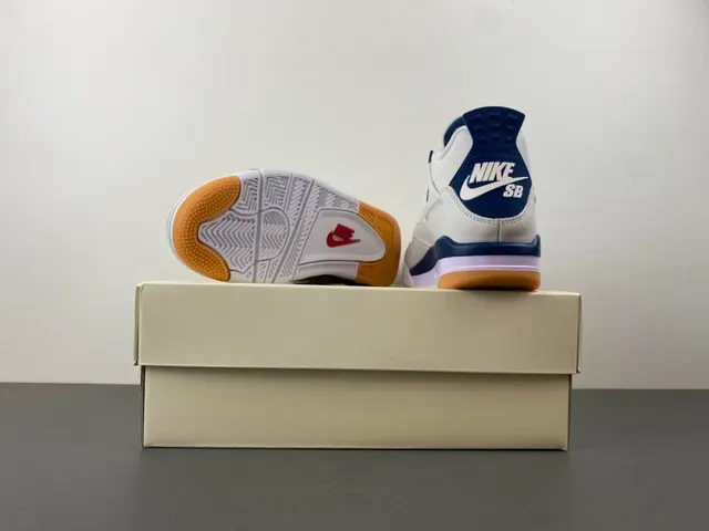 Air Jordan 4 White Navy Gum Tênis de Basquete 16
