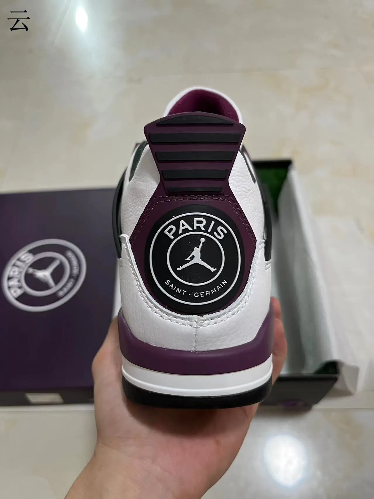 Air Jordan 4 chaussures de basketball blanc violet noir 6