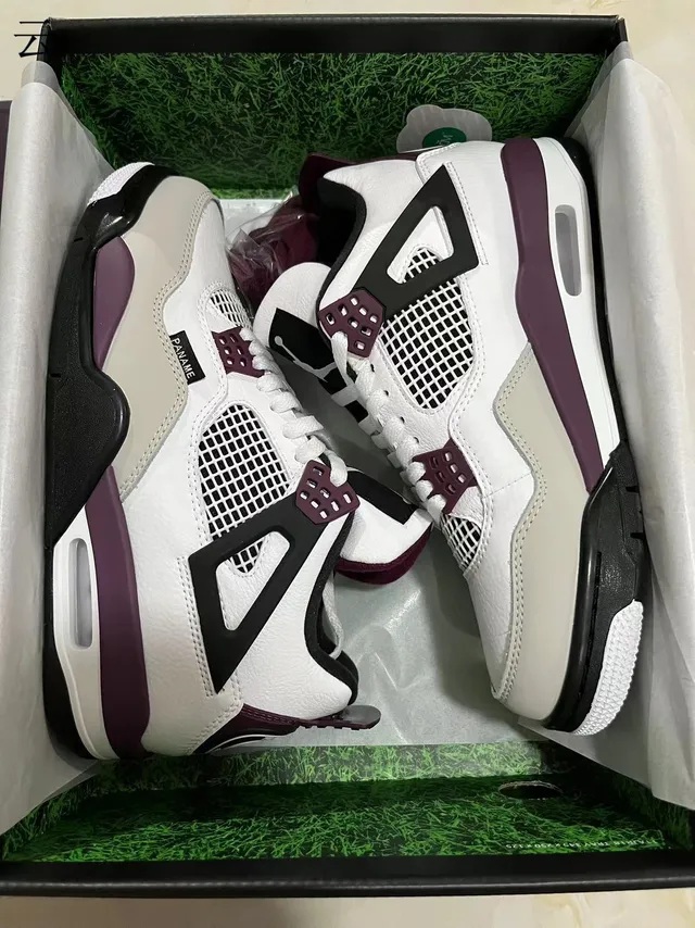 Air Jordan 4 chaussures de basketball blanc violet noir 7