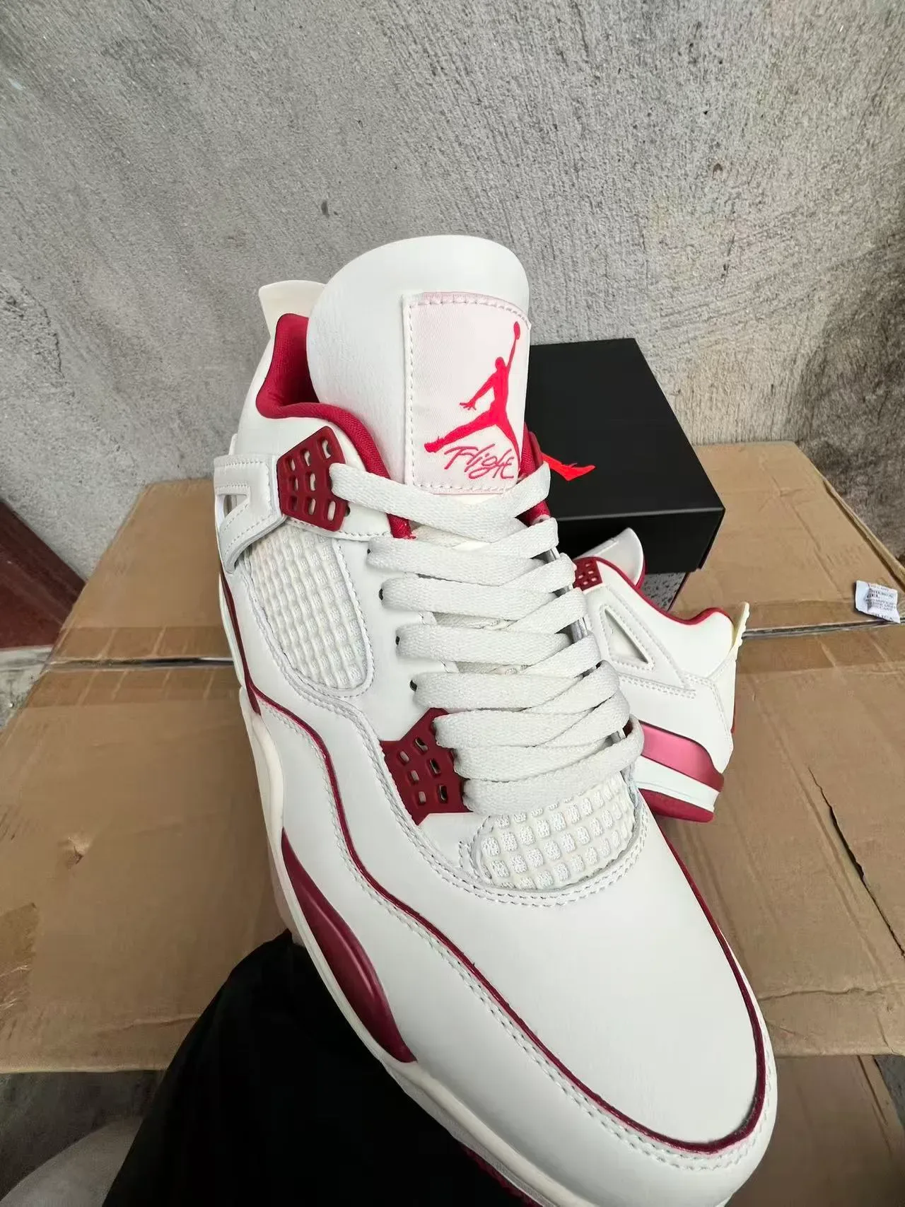 Air Jordan 4 Blanco Rojo Rosa Metálico Zapatillas de Baloncesto 2