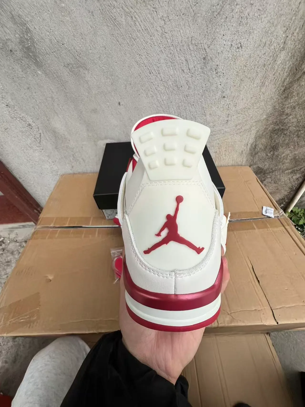 Air Jordan 4 Blanco Rojo Rosa Metálico Zapatillas de Baloncesto 8