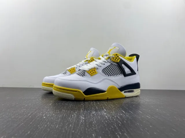 Air Jordan 4 সাদা হলুদ নেভি বাস্কেটবল জুতো 2