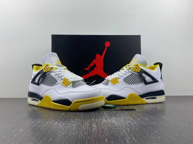Air Jordan 4 সাদা হলুদ নেভি বাস্কেটবল জুতো 4