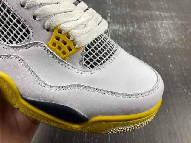 Air Jordan 4 সাদা হলুদ নেভি বাস্কেটবল জুতো 5