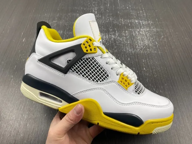 Air Jordan 4 সাদা হলুদ নেভি বাস্কেটবল জুতো 6