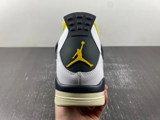 Air Jordan 4 সাদা হলুদ নেভি বাস্কেটবল জুতো 12